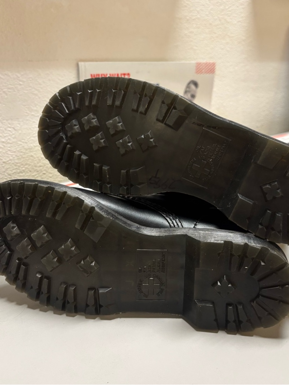 Dr. Martens Black Leather Lace-Up Fur Lined Combat Boots - Picture 5 of 7